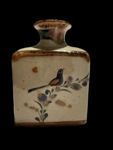 Vintage Tonala mexikanische Kunstkeramik rechteckige Vase 7,25 Zoll Jorge Wilmot - Bild 1 von 14