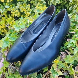 K Shoes Court Shoes Ladies Sz 6 Black "Soft Contours" Made in England Vintage - Picture 1 of 14