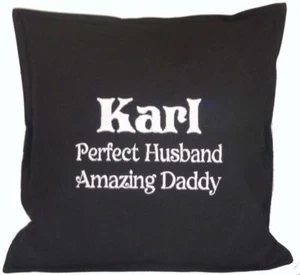 Husband Dad Boyfriend Birthday Gift Personalised Embroidered Anniversary Cushion - Picture 1 of 1