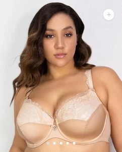 Curvy Couture BH 38G Bombshell Nude Tulpe Spitze Push Up BH Style 1017 - Bild 1 von 8