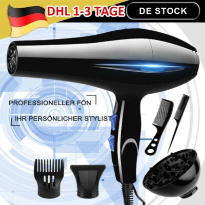 MARKENLOS Ionen Föhn Haartrockner mit 3 Diffusor Haarfön Profi Fön Ionen 2200W Hair Dryer