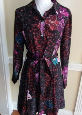 Nuevo con etiquetas Vestido Corto Natori Leopardo Orquídea Floral Cinturón Talla 10 $328 Foto 1 de 4