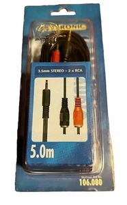 3,5mm Klinke Stecker - 2x Cinch Stereo Audio AUX auf RCA Kopfhörer Klinkenkabel - Bild 1 von 1