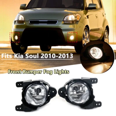 Par de luces antiniebla de parachoques delanteras transparentes DRL para KIA Soul 2010-2013 Foto 1 de 4