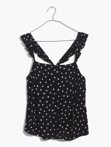 Madewell Ruffle Strap Cami Top in Painted Dots Polka Dot Size 0 - Picture 1 of 8