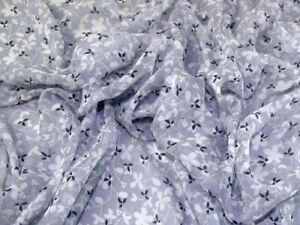 Minerva Silk Crinkle Sheer Chiffon Fabric Silver Grey - per metre