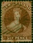 New Zealand 1864 6D Red-Brown Sg108 Good Used