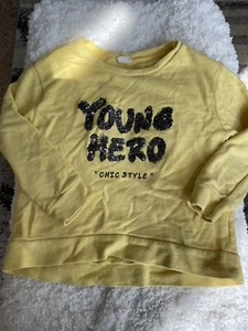 Zara girls Casual Collection az. 13/14 yellow "Young Hero Chic style" sweatshirt - Picture 1 of 9