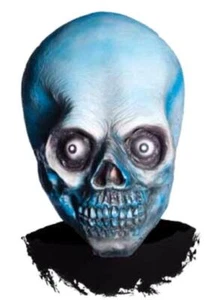 Blue Alien Mask Skull Skeleton Fancy Dress Up Halloween Adult Costume Accessory - Picture 1 of 1