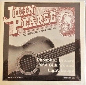 (UN LOT) Cordes acoustiques John Pearse soie et phosphore bronze 11-49 510L Lt jauge - Photo 1/4