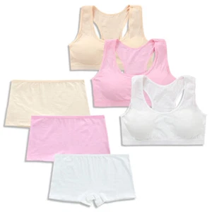 3 Pack GIRLS SPORTS RACER CROP TOP VEST FIRST BRA TOP / BOXERS AGE 12-16 YEARS - Picture 1 of 11