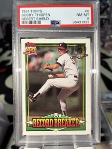 1991 Topps Desert Shield Bobby Thigpen #8 - PSA 8 - Chicago White Sox - Picture 1 of 1