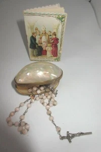 Ancient French MOP -Silver Rosary boxed in Ancient French MOP BOX - Picture 1 of 3