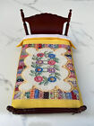 Miniature Dollhouse Bedspread Comforter twin size blanket YELLOW FLORAL PRINT