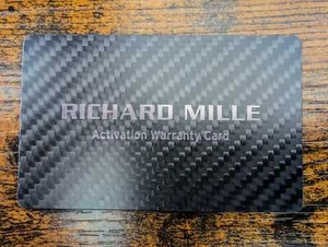 RICHARD MILLE ACTIVATION WARRANTY CARD EXCELLENT CONDITION - Picture 1 of 2