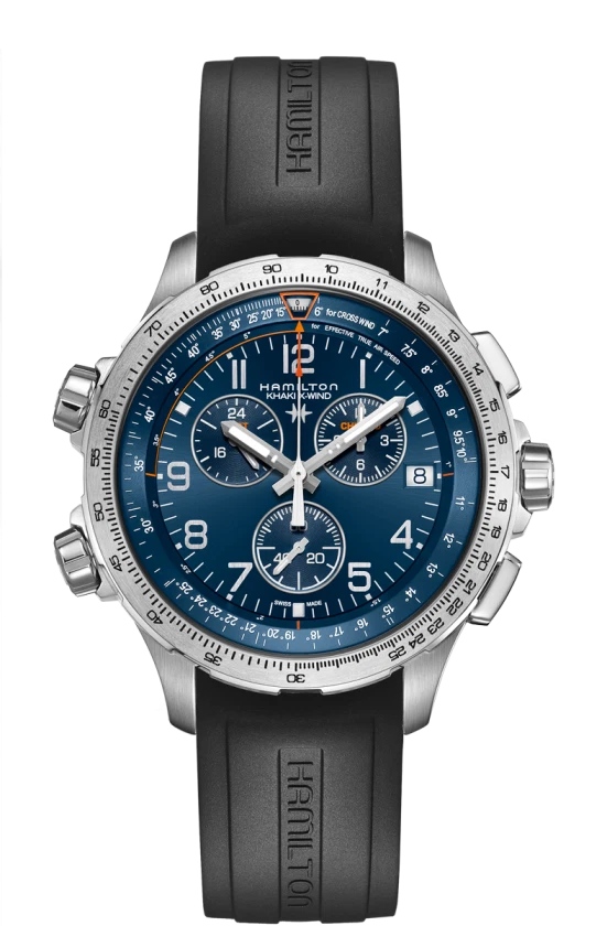 Nuevo reloj para hombre Hamilton caqui aviación X-wind GMT cronógrafo esfera azul H77922341 Foto 1 de 1