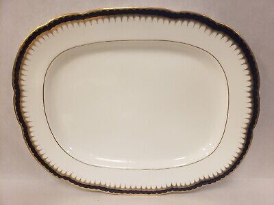 Coalport Spearpoint Cobalt Gold Trim Scalloped Large Oval Serving Platter 16  • 254.99$