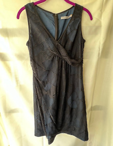 Andrew Marc New York Women's Open Knit Dress Size 4 Black