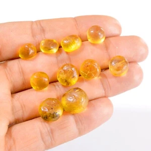 Lote de 10 piedras preciosas sueltas ásperas ámbar natural de 29 quilates con forma de mezcla 9x7-14x13 mm #2765 - Imagen 1 de 4