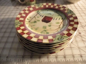 7 Thomson Pottery Beth Vincent-Stephens Country Home 8” Salad Plates - Picture 1 of 3