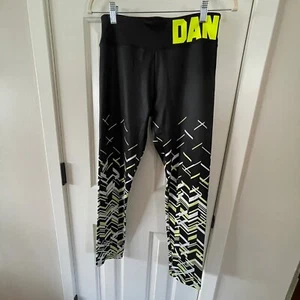Justice Juniors Girls Black Yellow White Dance Yoga Pants Size 20 - Picture 1 of 8