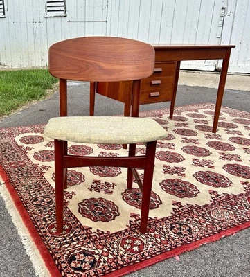 Mesa e cadeira de teca dinamarquesa Borge Morgensen moderna meados do século TAXAS DE ENVIO N DSCRIP - Imagem 1 de 4