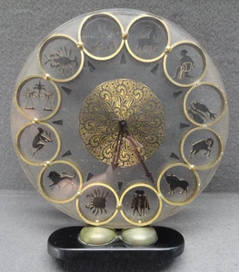 REPARATUR Deutsche Sternzeichen Manteluhr Mid Century Plexiglas und Messing Atlanta Gubelin - Bild 1 von 24