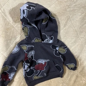 Disney Mickey Mouse Hoodie Boys 12month Pullover Fleece Sweatshirt Toddler - Picture 1 of 3