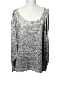 ATHLETA No Sweatin It Sweatshirt Pullover Women Plus 2X Gray Scooped Neck  - Picture 1 of 10