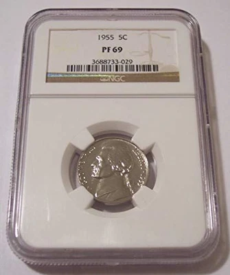 1955 Jefferson Nickel Proof PF69 NGC - Image 1 of 2