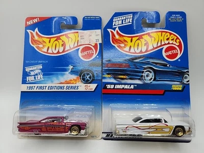 🔥🛞 Hot Wheels 2x Lot 59 Chevy Impala 1997 First Editions 99 Mainline 1000  - Image 1 of 4