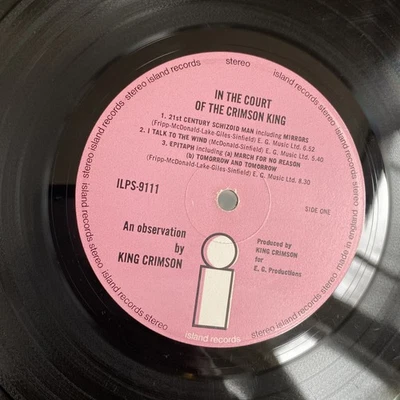 KING CRIMSON - COURT of the CRIMSON KING - 1ST PRESS VINYL LP  - ISLAND EYE - Image 1 of 4