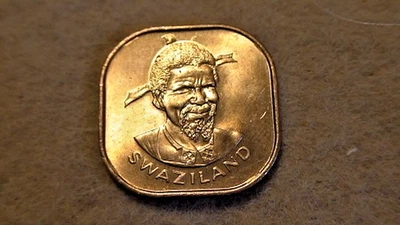 Moneda de 2 centavos FAO de Suazilandia (África) 1975 AU+ con brillo y forma de 4 caras Foto 1 de 4