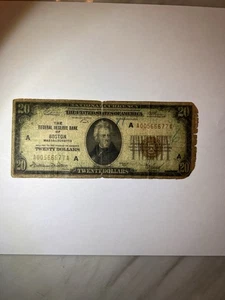 1929 $20 BROWN Seal Federal Reserve Bank Note BOSTON - Picture 1 of 2