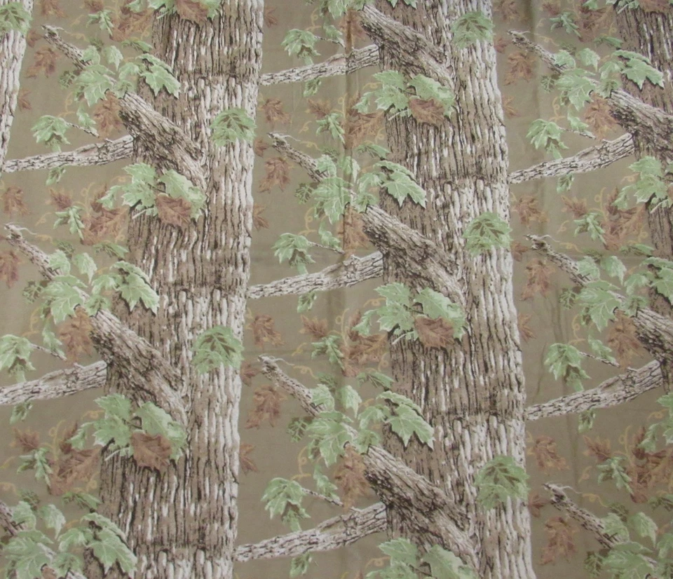 Tela de franela de algodón de 1-3/4 yardas x 42" W camuflaje bosque corteza hojas camuflaje Foto 1 de 2