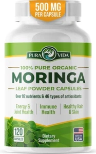 PURA VIDA MORINGA Capsules Single Origin Moringa Powder Organic. Moringa Leaf - Picture 1 of 6