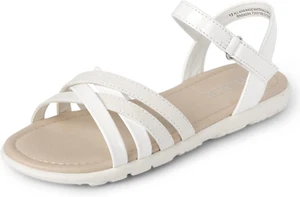 Girls Flat Sandals with Adjustable Ankle Strap - Picture 1 of 3