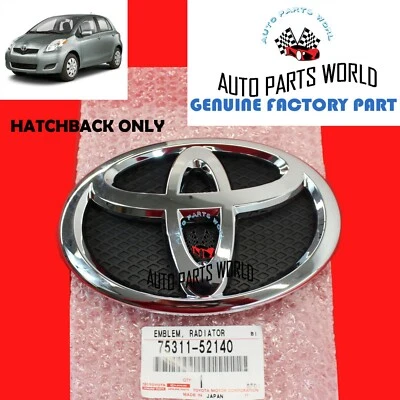GENUINE TOYOTA 07-11 YARIS HATCHBACK FRONT RADIATOR GRILLE EMBLEM 75311-52140 - Image 1 of 3