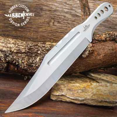 Hibben III Huge Throwing Knife Hunter Bowie Fixed Blade Full Tang GH5107 15" OA - Image 1 of 4