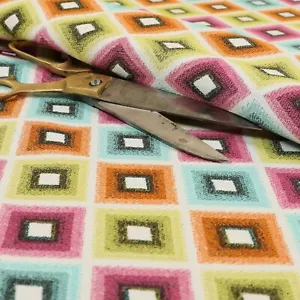 Bright & Bold Geometric Chenille Patterned Fabric Perfect For All Upholstery Use - Picture 1 of 5