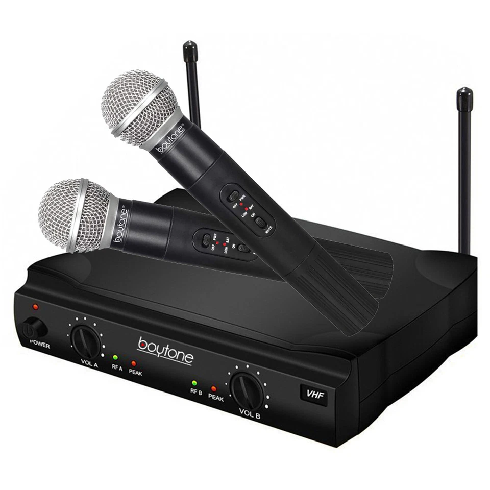 Boytone BT-42M, VHF Wireless Dual HandHeld Microphone System / caring Case - Image 1 of 4