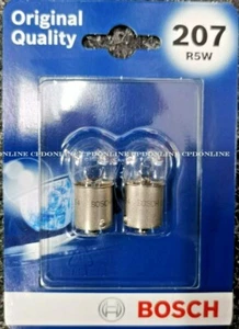 2 x BOSCH 207 12V R5W CAR VAN SIDE TAIL REAR LIGHT BULBS BACK CLEAR BA15S SCC - Picture 1 of 1