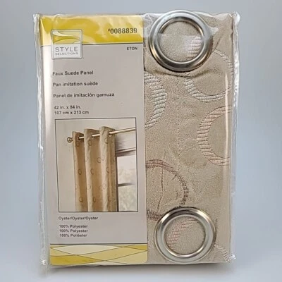 Panel de cortina de gamuza sintética Eton Style Selections - Oyster Foto 1 de 4