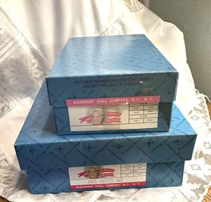 Cajas de muñecas Madame Alexander vintage 2 cajas de almacenamiento vacías 452 Buffett y desconocidas - Imagen 1 de 5