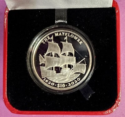2020 British Virgin Islands The Mayflower $10 Proof Silver Coin w/Box CoA #I3557 - Image 1 of 4