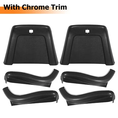 For Chevrolet 69-72 Bucket Seat Backs & Aprons Molded Plastic & Chrome Trim 6Pcs - Image 1 of 4
