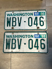 1995 Washington License Plate Pair Matched Set #WBV 046