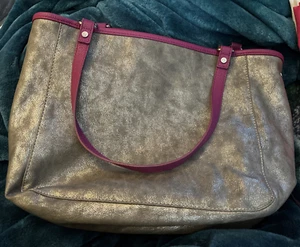 Jewell Thiry One tote 16" handbag grey purple metallic sparkle - Picture 1 of 8