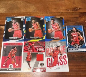 2017-2018 Panini Og Anunoby Rookie Card Lot (7) 2 Optic, Player Worn Patch,hoops - Picture 1 of 3