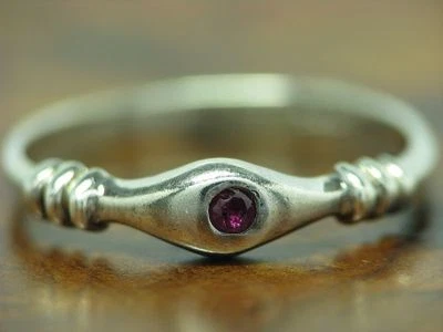 925 Anello IN Argento Sterling con Rosso Spinello Ricoperto / Vero / Rg 51/1,3g - Immagine 1 di 3